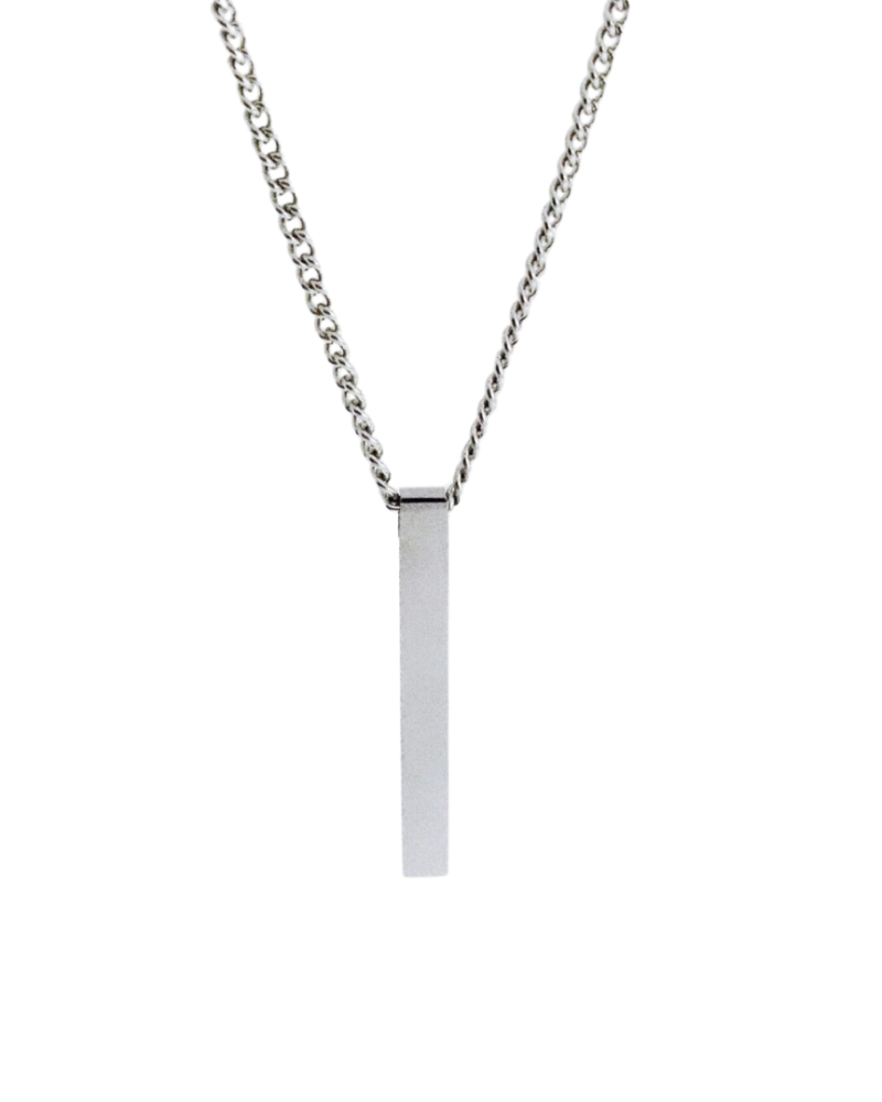 Solid Bar Necklace - Silver