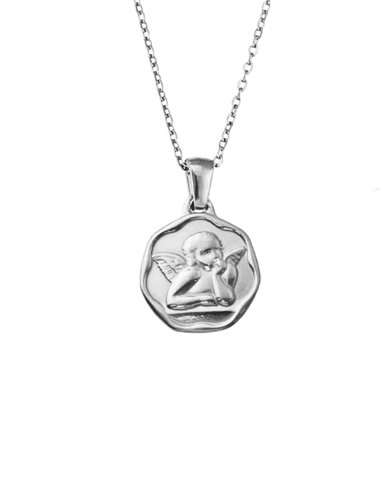 Angel Pendant Necklace - Silver