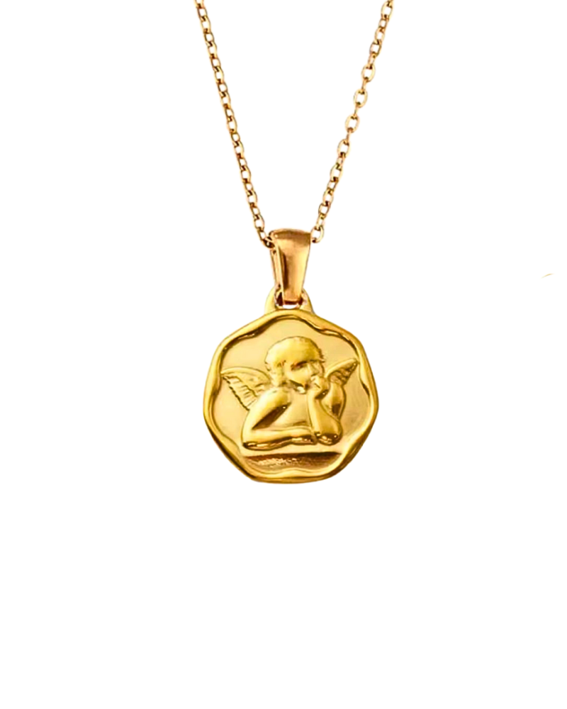 Angel Pendant Necklace - Gold