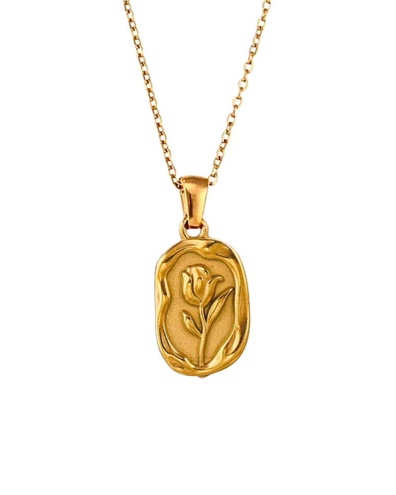 Signature Rose Pendant Necklace - Gold