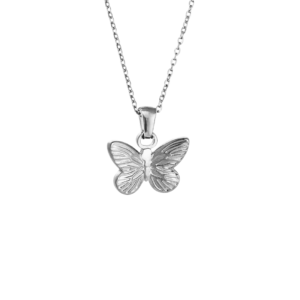 Butterfly Pendant Necklace - Silver